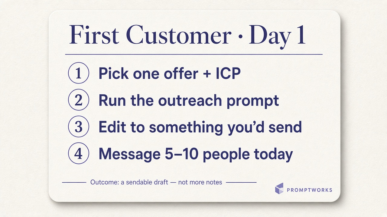 First Customer Day-1 checklist